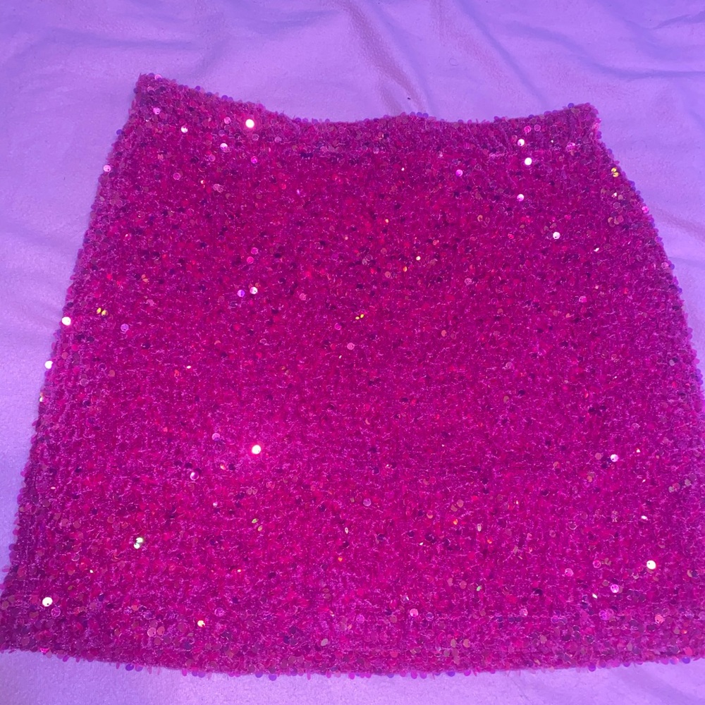 Sequin Pink Mini Skirt